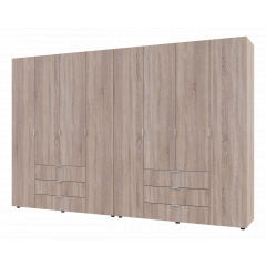 Распашной шкаф для одежды Doros Гелар комплект Сонома 4+4 двери ДСП 310х49,5х203,4 (42002129) Хмельницкий