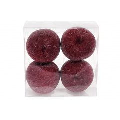 Набор декоративных яблок в сахаре на подвесе BonaDi 8 см Темно-красный (130-407) Куйбышево