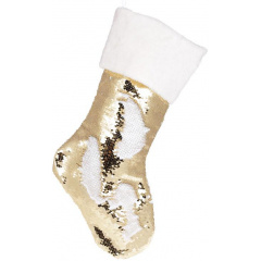 Декоративный носок для подарков Золотой с пайетками Bona DP69565 Кременец