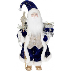 Новогодняя фигурка Санта с посохом 46см (мягкая игрушка), синий с шампанью Bona DP73690 Киев
