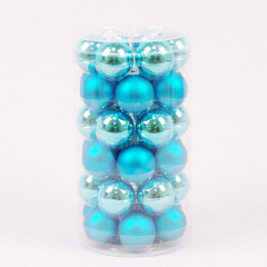 Кульки скляні Flora D 3,8 см 36 шт Блакитний (44610) Дзензелівка