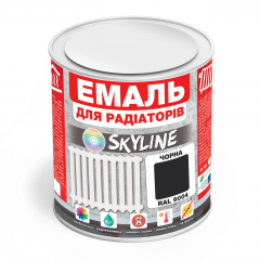 Емаль Для Радіаторів акрилова термостійка глянсова SkyLine 0.75 л Чорна RAL 9004 Дніпро