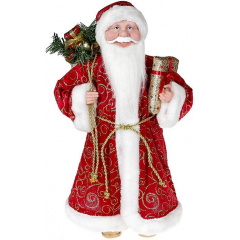 Декоративна статуетка Санта з подарунками 45см, червоний із золотистим Bona DP69498 Нова Каховка