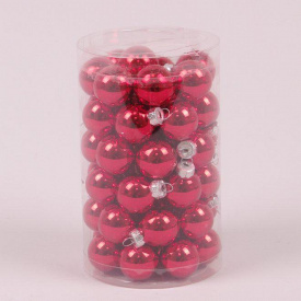 Кульки скляні Flora D-2,5 см. 48 шт.(44532)