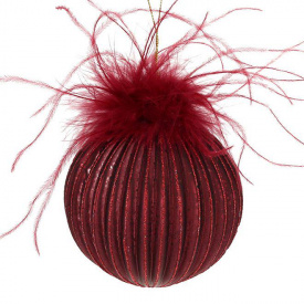 Новогодний шар Flora D-10 см Бордовый (12608)