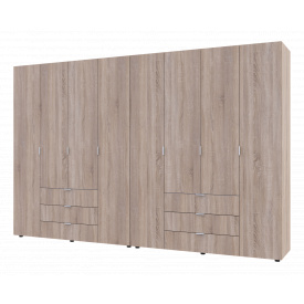 Распашной шкаф для одежды Doros Гелар комплект Сонома 4+4 двери ДСП 310х49,5х203,4 (42002129)