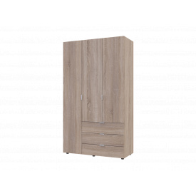 Распашной шкаф для одежды Гелар Doros Дуб сонома 3 ДСП 116,2х49,5х203,4 (80397559)
