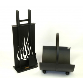 Каминный набор Пламя и дровница Ferrum Факел 4 4 инструмента Черный (995)
