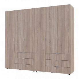 Распашной шкаф для одежды Doros Гелар комплект Doros Сонома 3+3 двери ДСП 232,4х49,5х203,4 (42002125)