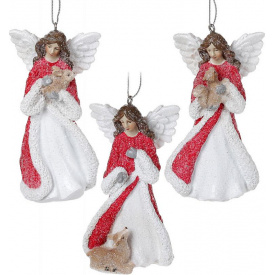 Набор 6 подвесных декоративных фигурок Дама ангел 10 см Bona DP113865