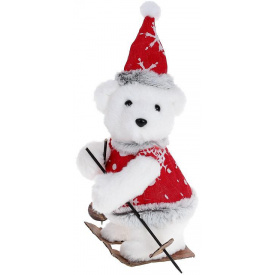 Интерьерная новогодняя игрушка Мишутка лыжник 26 см Bona DP114227