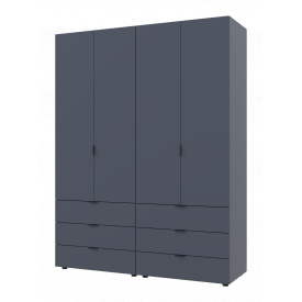 Распашной шкаф для одежды Гелар комплект Doros цвет Графит 2+2 двери ДСП 155х49,5х203,4 (42002131)