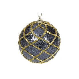 Елочный шар BonaDi 8 см Синий с золотистым (182-180)