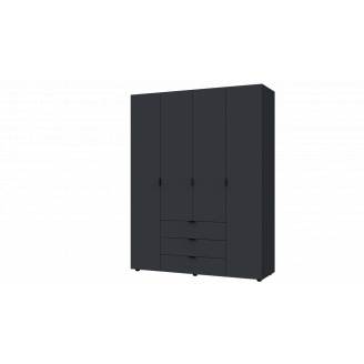 Распашной шкаф для одежды Doros Гелар Графит 4 ДСП 155х49,5х203,4 (44900138)
