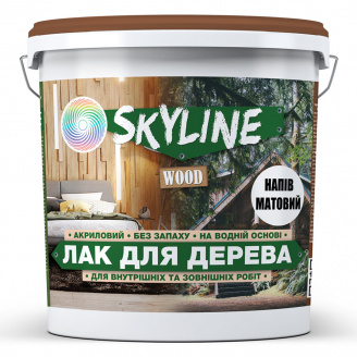 Лак для дерева акриловый Skyline Wood Прозрачный Полуматовый 5л