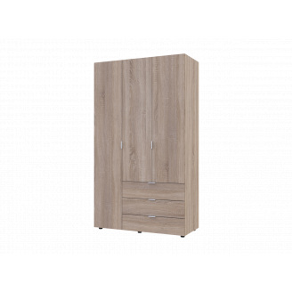 Распашной шкаф для одежды Гелар Doros Дуб сонома 3 ДСП 116,2х49,5х203,4 (80397559)