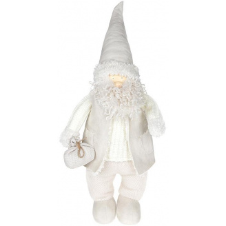 Новорічна фігурка Санта у жилеті 25х15х61см, білий Bona DP73674