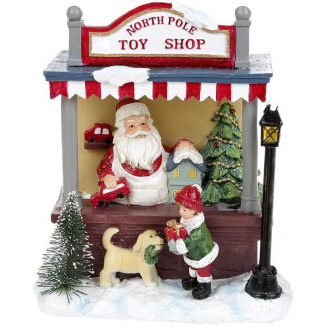 Композиція новорічна North Pole Toy Shop з LED підсвічуванням полістоун Bona DP69433