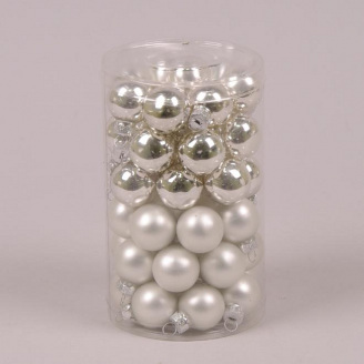 Кульки скляні Flora D-2,5 см. 48 шт.(44518)