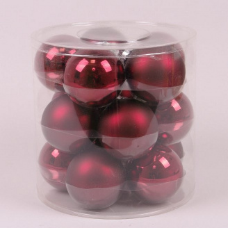 Кульки скляні Flora D-8 см. 15 шт.(44602)