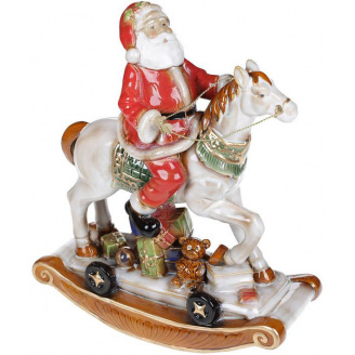 Новогодний декор Санта на лошади керамика Bona DP69422