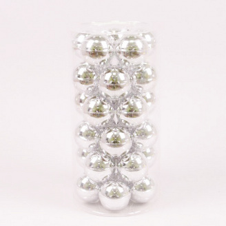 Кульки скляні Flora D 5,7 см 30 шт Сріблястий (44578)