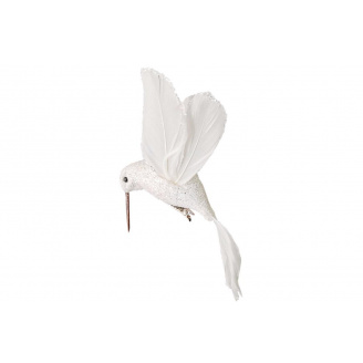 Декоративная птица на клипсе BonaDi 4 шт 12 см Белый (499-084)