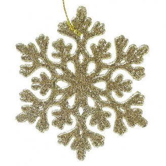 Підвіска новорічна Flora Сніжинка 9 см Золотистий (11896)