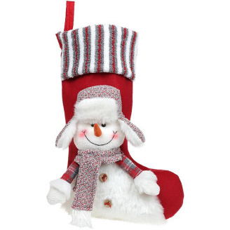 Новорічний декор-шкарпетка Snowman red Bona DP186334
