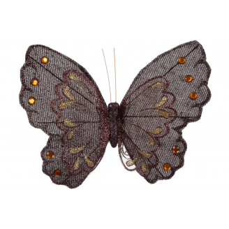 Декоративная бабочка на клипсе BonaDi Коричневый (117-912)