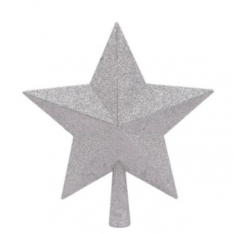 Верхушка пластиковая на елку Flora Звезда H-25 см Серебряный (75855)