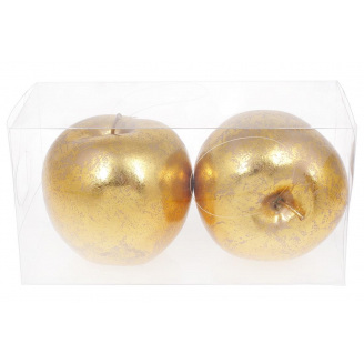 Набор декоративных яблок на подвесе BonaDi 10 см 2 шт Золотистый (130-412)