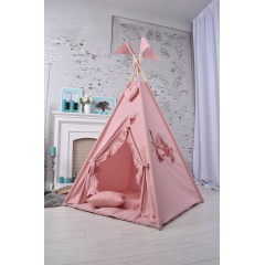 Вигвам Пудровый с рюшами детская палатка домик для девочки, полный комплект Чернігів