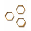 Комплект із трьох дерев'яних поличок у вигляді бджолиних сот ялин натуральний та екологічний продукт Одеса