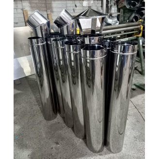 Дымоходная труба для буржуйки из нержавеющей стали, диаметр - 100 мм