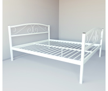 Кровать полуторная металлическая Tobi Sho CAROLA-2 200Х140 Белая