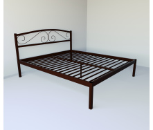 Ліжко двоспальне металеве Tobi Sho CAROLA-1 190Х180 Коричневе