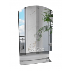 Навесной зеркальный шкаф "Эконом"с открытой полкой для ванной комнаты Tobi Sho ТS-48 400х700х130 мм Ивано-Франковск