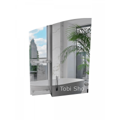 Дзеркальна шафа "Економ" з відкритими полицями для ванної кімнати Tobi Sho ТS-265 500х650х130 мм Луцьк