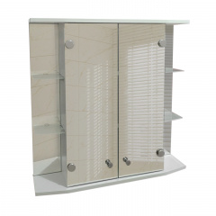 Дзеркальна шафка з двома прямими фасадами та відкритими бічними полицями для ванної кімнати Tobi Sho ТB10-70 700х700х175 мм Київ