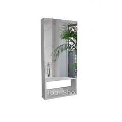 Вузька дзеркальна шафа "Економ" з відкритою полицею для ванної кімнати Tobi Sho ТS-39 350х750х130 мм Новомиколаївка
