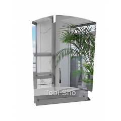 Шкаф зеркальный "Эконом" с фигурным фасадом для ванной комнаты Tobi Sho ТS-180 500х750х130 мм Ровно