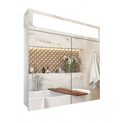 Дзеркальна панорамна шафа у ванну кімнату з підсвічуванням TR25-80 800х700х120 мм Черкаси
