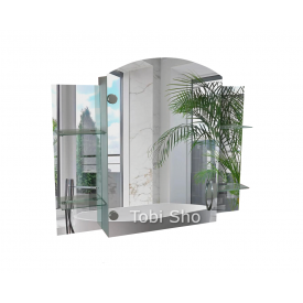 Зеркальный шкафчик "Эконом" с открытыми боковыми полками для ванной комнаты Tobi Sho ТS-69 800х650х130 мм