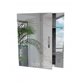 Шкаф зеркальный "Эконом" с открытыми полками для ванной комнаты Tobi Sho ТS-55 550х650х130 мм