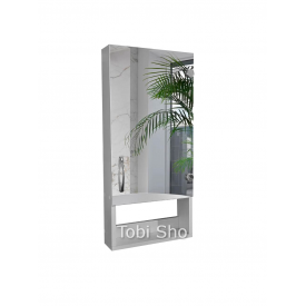 Вузька дзеркальна шафа "Економ" з відкритою полицею для ванної кімнати Tobi Sho ТS-39 350х750х130 мм