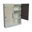 Зеркальный навесной шкаф с открытой полкой для ванной комнаты Tobi Sho ТB3-60 600х600х125 мм Ивано-Франковск