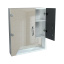 Зеркальный шкаф с фигурными фасадами и открытой полкой для ванной комнаты Tobi Sho ТB6-55 550х600х125 мм Ровно