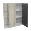 Дзеркальна шафка з двома прямими фасадами та відкритими бічними полицями для ванної кімнати Tobi Sho ТB10-70 700х700х175 мм Одеса