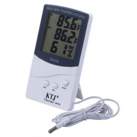 Цифровой термометр гигрометр TA 318 + выносной датчик температуры.